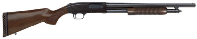 Mossberg 50429 500 Retrograde Full Size 12 Gauge Pump 3″ 5+1 18.50″ Blued Steel Barrel, Blued Drilled & Tapped Steel Receiver, Fixed Walnut Stock, Ambidextrous