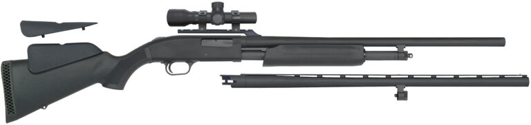Mossberg 54047 500 Field/Deer Pump 20 Gauge 5+1 3" 26" Vent Rib/24" Slugster Barrels, Matte Blued Metal Finish, Synthetic Dual Comb Stock, Includes Accu-Set Chokes & Dead Ringer 2.5x20mm Scope