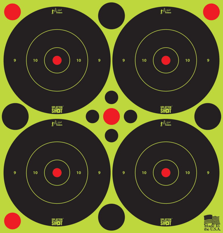 Pro-Shot 3BGREEN48 SplatterShot Self-Adhesive Paper Black/Green 3" Bullseye 12Pack/48Targets