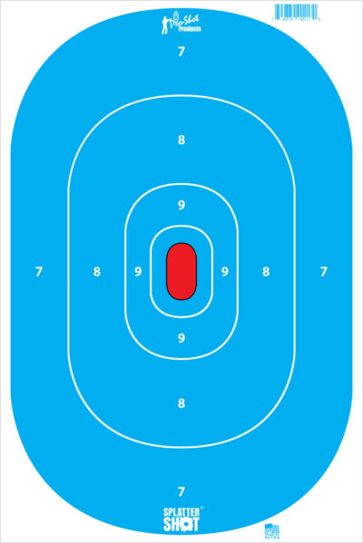 Pro-Shot SILHINTPBLUE SplatterShot  Silhouette Hanging Tagboard 12″ x 18″ Hi-Vis Blue Impact Enhancement White 8 Per Pkg
