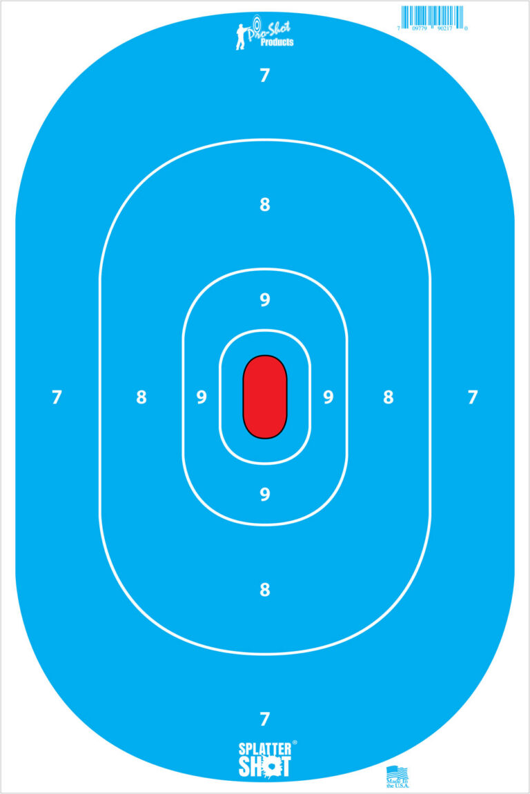 Pro-Shot SILHINTPBLUE SplatterShot  Silhouette Hanging Tagboard 12" x 18" Hi-Vis Blue Impact Enhancement White 8 Per Pkg