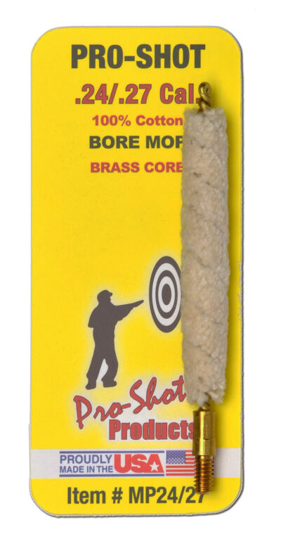 Pro-Shot MP2427 Bore Mop  .24 – .27 Cal Rifle #8-32 Thread Brass Core