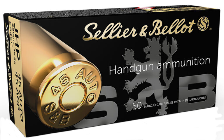 Sellier & Bellot SB45C Handgun 45 ACP 230 gr Jacketed Hollow Point (JHP) 50 Bx/
