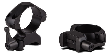 Pair of steel mounting rings w/quick release lever for 30mm scopes - high