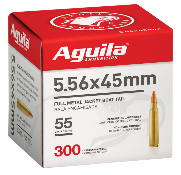Aguila 1E556126 Rifle 5.56 NATO 55 gr Full Metal Jacket Boat Tail (FMJBT) 300 B