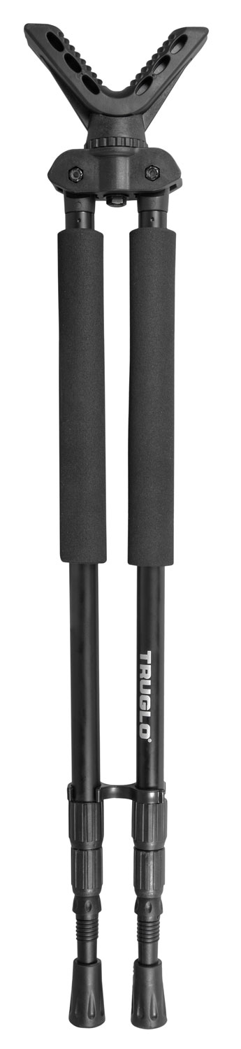 TruGlo TG8920XB Solid-Shot  Bipod 21-40″ Collapsible Black Aluminum, Rubberized V-Brace, Twist Lock Adjustable Legs, Includes Carry Case w/Shoulder Strap