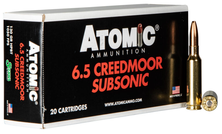 Atomic 00476 Rifle Subsonic 6.5 Creedmoor 130 gr Sierra HPBT 20 Bx/ 10 Cs