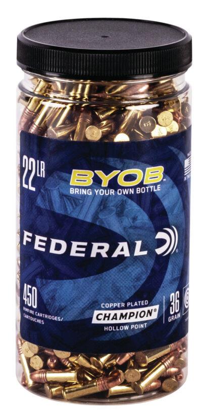 Federal 750BTL450 Champion Training BYOB 22LR 36gr Copper Plated Hollow Point 450 Per Box/8 Case