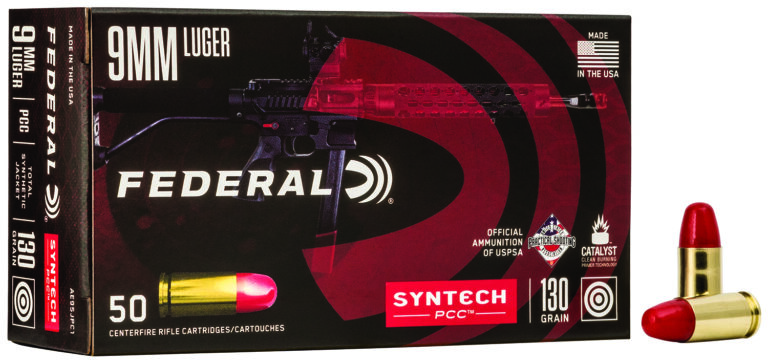 Federal AE9SJPC1 American Eagle 9mm Luger 130 gr Total Syntech Jacket Flat Nose