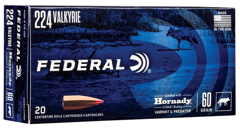 Federal V224VLKVM60 Varmint & Predator 224 Valkyrie 60 gr Hornady V-Max (VMX) 2