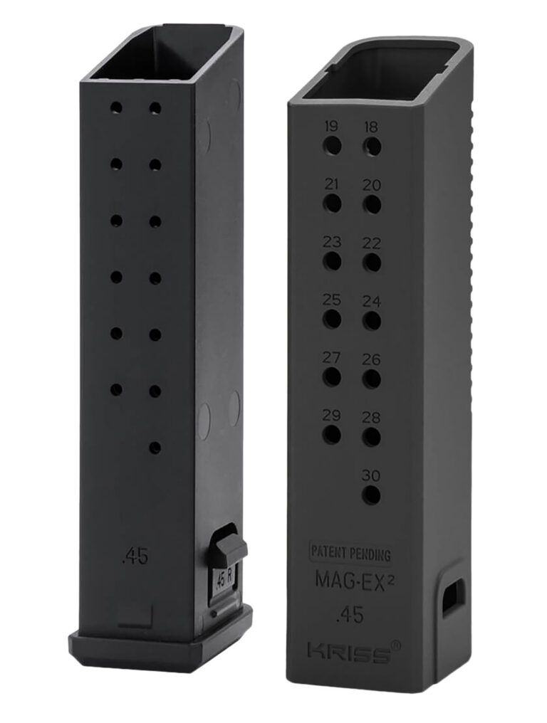 Kriss USA KVAMX2K90BL00 Mag-Ex2 Extension Kit Extended 9mm Luger 40rd Compatible w/Glock 17 Gen3-5 17rd Magazines Black Polymer