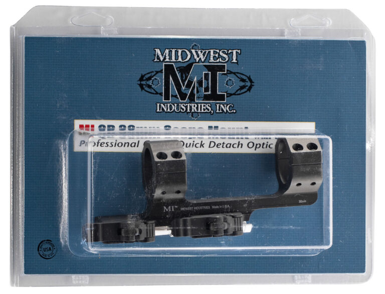 MIDWEST INDUSTRIES INC MIQD30SM Quick Detach 1-Pc Base & Ring Combo 30mm Black F
