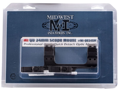 MIDWEST INDUSTRIES INC MIQD34SM Quick Detach 1-Pc Base & Ring Combo 34mm Black F