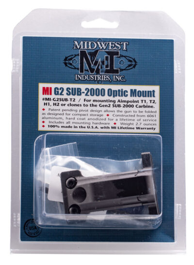 KEL-TEC GEN 2 SUB 2000 ALUMINUM 1-PIECE PIC TOP OPTIC MOUNT KEL-TEC GEN 2 SUB 2000 AIMPOINT T1/T2 MINI OPTIC MOUNT BLACK