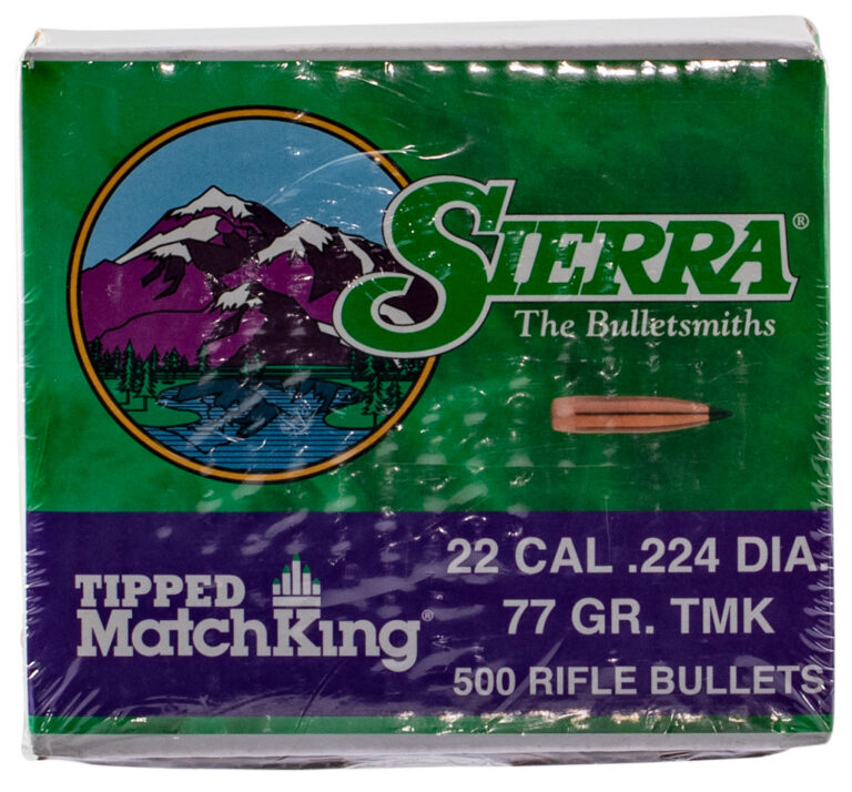 Sierra 7177C Tipped MatchKing .22 Cal .224 77 gr Tipped MatchKing 500