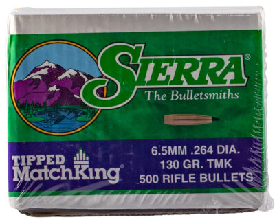 6.5MM CALIBER TIPPED MATCHKING BULLETS TIPPED MATCHKING 6.5MM (0.264”) 130GR POLYMER TIP 500/BOX
