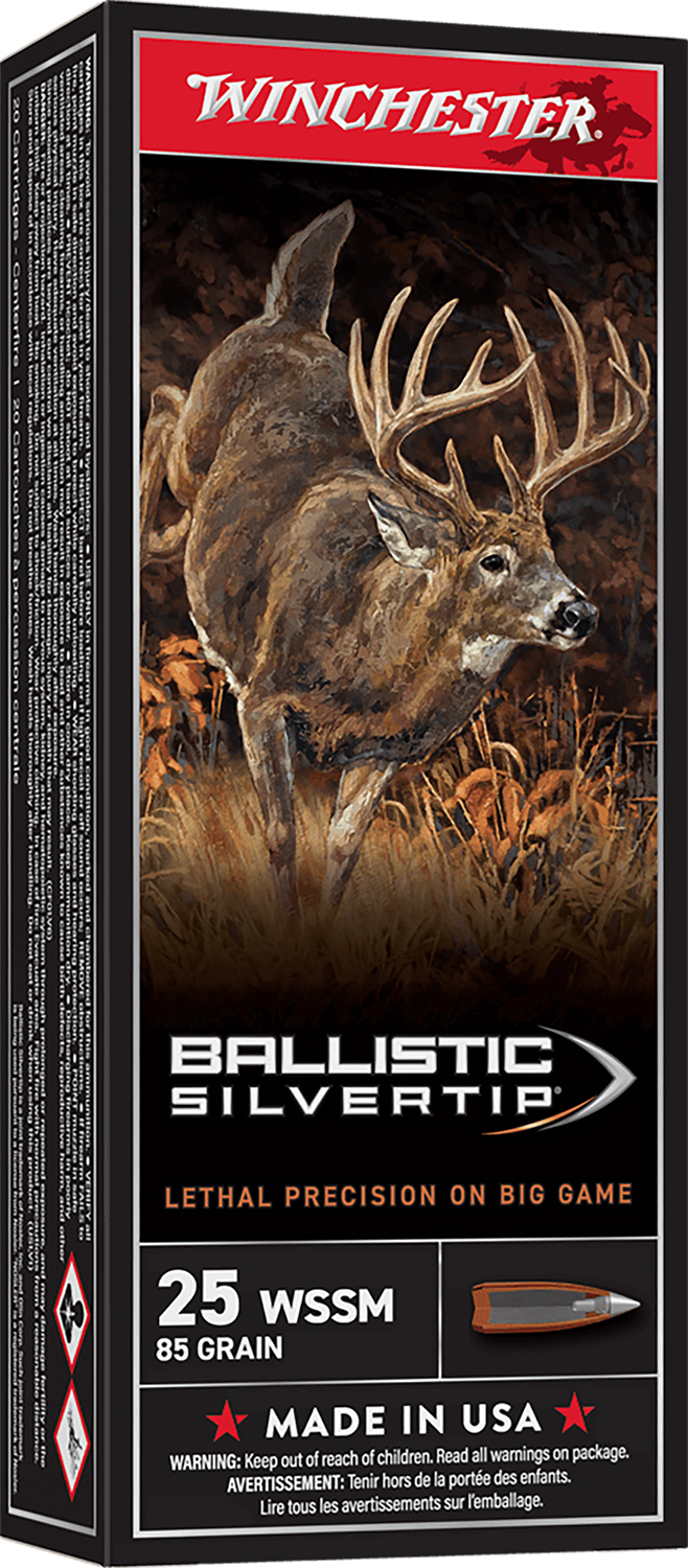 Winchester Ammo SBST25WSS Supreme 25 WSSM 85 gr Ballistic Silvertip 20 Bx/ 10 C