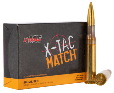 PMC X-Tac Match Rifle Ammo 50 Cal Solid Brass 740 gr. 10 rd.