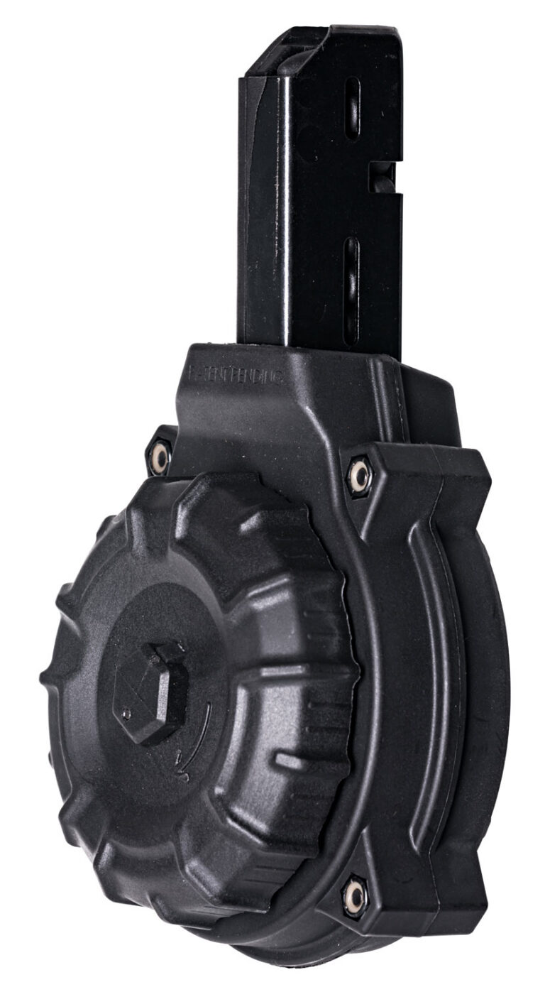 ProMag DRMA10 Standard 50rd Drum 9mm Luger Fits Colt Carbine/SMG Black DuPont Zytel Polymer