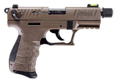 Walther Arms 5120753 P22 Q 22 LR 3.42″ 10+1 Flat Dark Earth Cerakote Black Inter