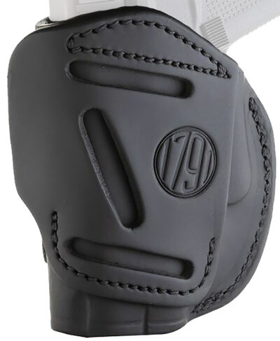 1791 Gunleather 4WH2SBLR 4-Way  IWB/OWB Size 02 Stealth Black Leather Belt Clip Compatible w/Ruger LCP/S&W Bodyguard/Glock 42/43/43X Right Hand