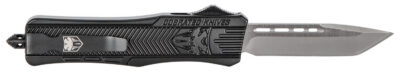 CobraTec Knives MBSTK1MTNS CTK-1  Medium 3″ OTF Tanto Plain D2 Steel Blade/Black Aluminum Handle Features Glass Breaker Includes Pocket Clip