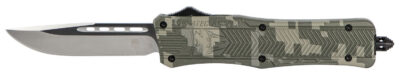 CobraTec Knives MADCCTK1MDNS CTK-1  Medium 3″ OTF Drop Point Plain D2 Steel Blade/Army DigiCamo Aluminum Handle Features Glass Breaker Includes Pocket Clip