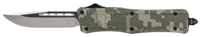 CobraTec Knives MADCCTK1MDNS CTK-1 Medium 3" OTF Drop Point Plain D2 Steel Blade/Army DigiCamo Aluminum Handle Features Glass Breaker Includes Pocket Clip