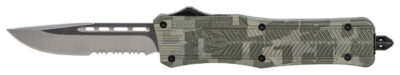 CobraTec Knives MADCCTK1MDS CTK-1  Medium 3″ OTF Part Serrated D2 Steel Blade Army DigiCamo Aluminum Handle Features Glass Breaker Includes Pocket Clip