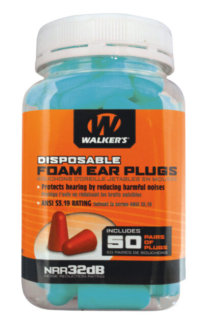 Walker’s GWPFP50PKTL Foam Ear Plugs  Foam 32 dB In The Ear Teal Adult 50 Pair