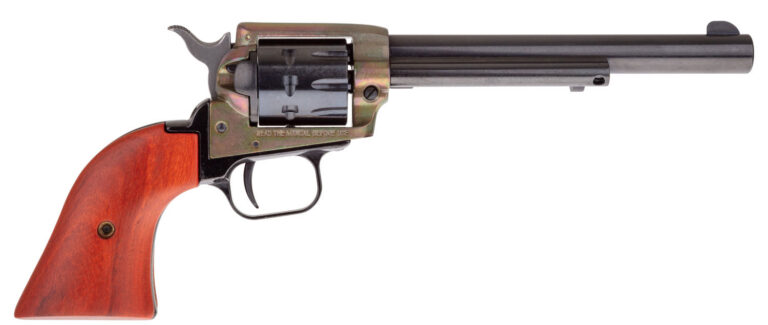 Heritage Mfg RR22999CH6 Rough Rider 22 LR 9 Shot, 6.50" Black Steel Barrel, Simulated Case Hardened Zinc Alloy Frame, Black Cylinder, Cocobolo Grip, Hammer/Thumb Safety, Exposed Hammer