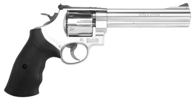 Smith & Wesson 12462 Model 610  N-Frame 10mm Auto/40 S&W 6 Shot 6.50″ Stainless Steel Barrel, Cylinder & Frame, Black Finger Grooved Grip, Internal Lock Safety, Exposed Hammer