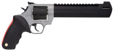 Taurus 2454085RH Raging Hunter  454 Casull 5rd 8.37″ Matte Black Oxide Cylinder & Barrel Matte Stainless Steel Frame Black Rubber with Integrated Red Cushion Insert Grip