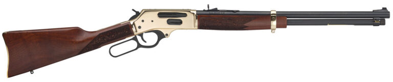 Henry H0243030 Side Gate  Full Size 30-30 Win 5+1 20" Blued Steel Barrel, Polished Brass Receiver, American Walnut Stock Right Hand
