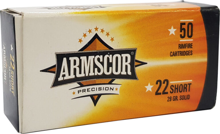 ARMSCOR AMMO 22SHORT 29GR COPPER PLATE 50/100