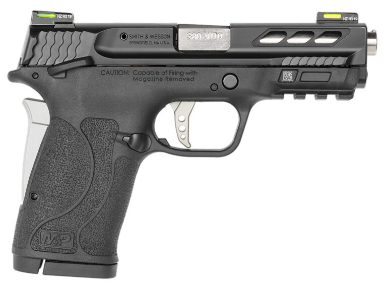 Smith & Wesson 12718 Performance Center M&P Shield EZ M2.0 380 ACP 3.80" 8+1 Matte Black Black Armornite Stainless Steel Slide Black Polymer Grip Silver Colored Accents