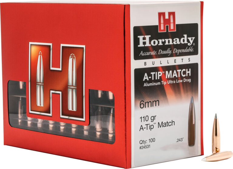 A-TIP MATCH 6MM (0.243') ALUMINUM TIP RIFLE BULLETS A-TIP® MATCH 6MM (0.243'') 110GR ALUMINUM TIP-BT 100/BOX