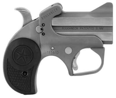 Bond Arms BARN Roughneck  9mm Luger 2 Shot 2.50″ Rough Matte Stainless Steel Barrel & Frame, Black Rubber Grips