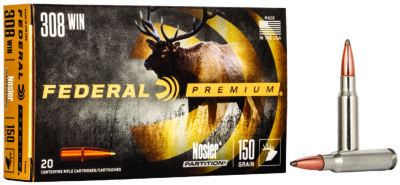 Federal P308S Premium  308 Win 150 gr Nosler Partition (NP) 20 Bx/ 10 Cs