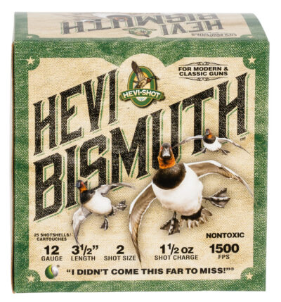 Hevishot 14502 Hevi-Bismuth Waterfowl 12 Gauge 3.50″ 1 1/2 oz 2 Shot 25 Bx/ 10 C