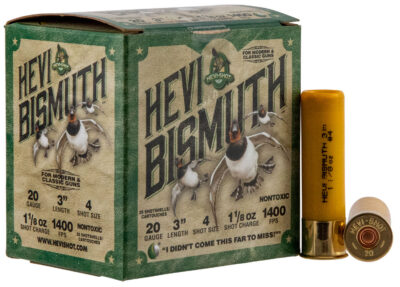 Hevishot 17004 Hevi-Bismuth Waterfowl 20 Gauge 3″ 1 1/8 oz 4 Shot 25 Bx/ 10 Cs