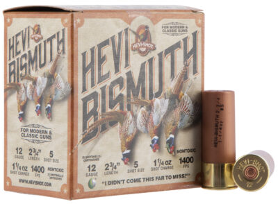 HEVI-Shot HS14715 HEVI-Bismuth Upland 12Gauge 2.75″ 1 1/4oz Bismuth 5Shot 25 Per Box/10 Case