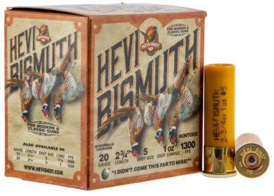 Hevishot 17715 Hevi-Bismuth Upland 20 Gauge 2.75″ 1 oz 5 Shot 25 Bx/ 10 Cs
