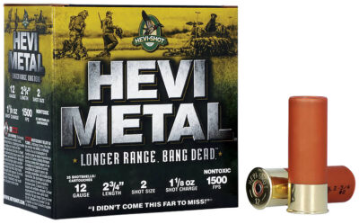 HEVI-Metal HS38702 HEVI-Metal Longer Range 12Gauge 2.75″ 1 1/8oz 2Shot 25 Per Box/10 Case