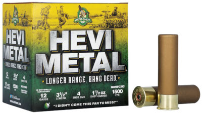 HEVI-Metal HS38504 HEVI-Metal Longer Range 12Gauge 3.50″ 1 1/2oz 4Shot 25 Per Box/10 Case