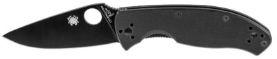 Spyderco C122GBBKP Tenacious  3.39″ Folding Drop Point Plain Black Matte 8Cr13MoV SS Blade Black  Textured G10 Handle Includes Pocket Clip