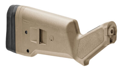 SGA® AMBIDEXTROUS BUTTSTOCK FOR MOSSBERG® 500/590 SGA BUTTSTOCK AMBIDEXTROUS FOR 12GA MOSSBERG 500/590 FDE