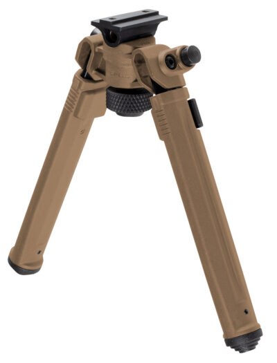 Magpul MAG951-FDE Bipod  made of Aluminum with Flat Dark Earth Finish, ARMS 17S-Style Attachment, 6.80-10.30″ Vertical Adjustment & Rubber Feet for AR-Platform