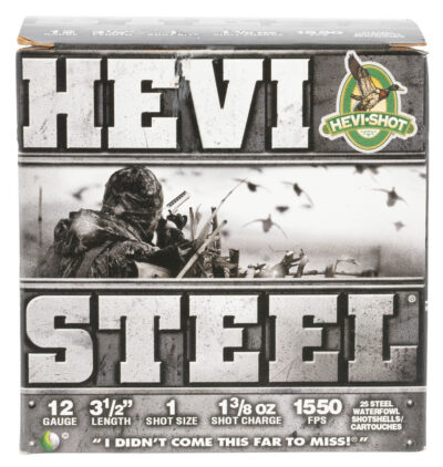 HEVI-Shot HS65001 HEVI-Steel  12Gauge 3.50″ 1 3/8oz 1Shot 25 Per Box/10 Case