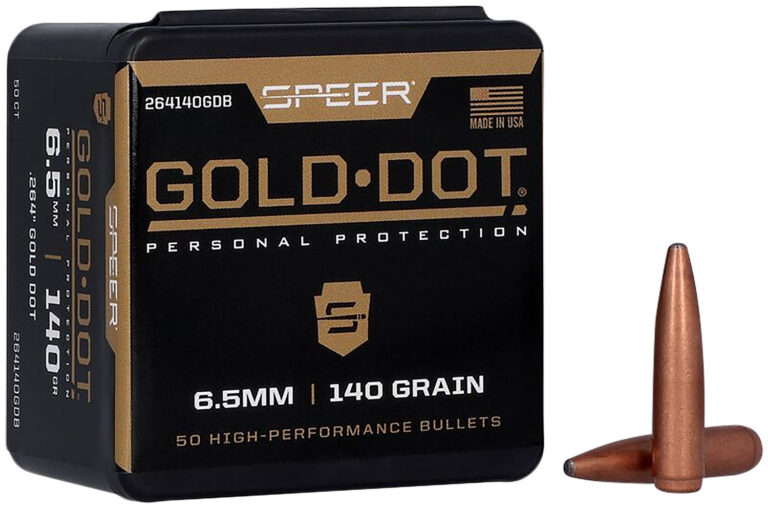 GOLD DOT 264 CALIBER/6.5MM (0.264'') RIFLE BULLETS 264 CALIBER/6.5MM (0.264'') 140GR GOLD DOT SOFT POINT 50/BOX